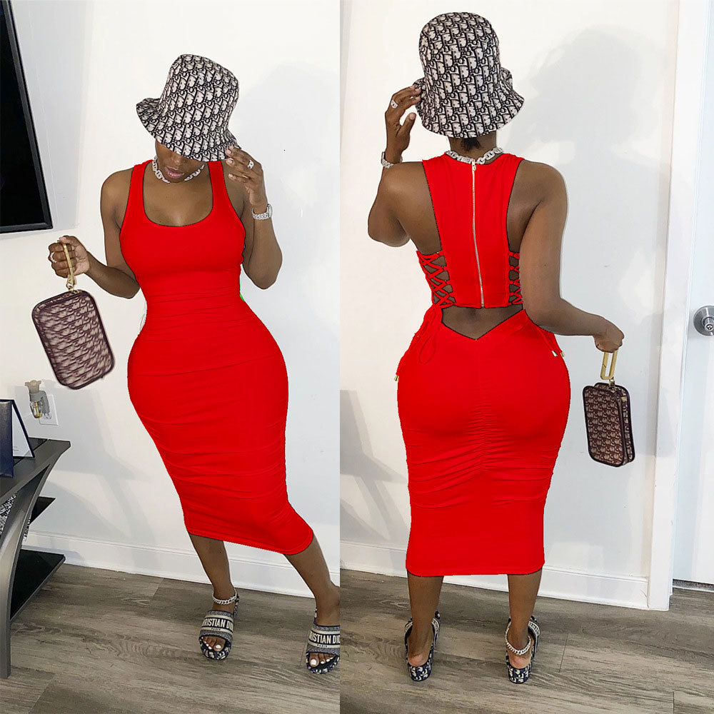 2021 New Sexy Sleeveless Hollow Out Bandage Solid Club Es Female Back Zipper Cross Lace Up Pleated Midi Kcaq, As photo
2021 New Sexy Sleeveless Hollow Out Bandage Solid Club Es Female Back Zipper Cross Lace Up Pleated Midi Kcaq, As photo