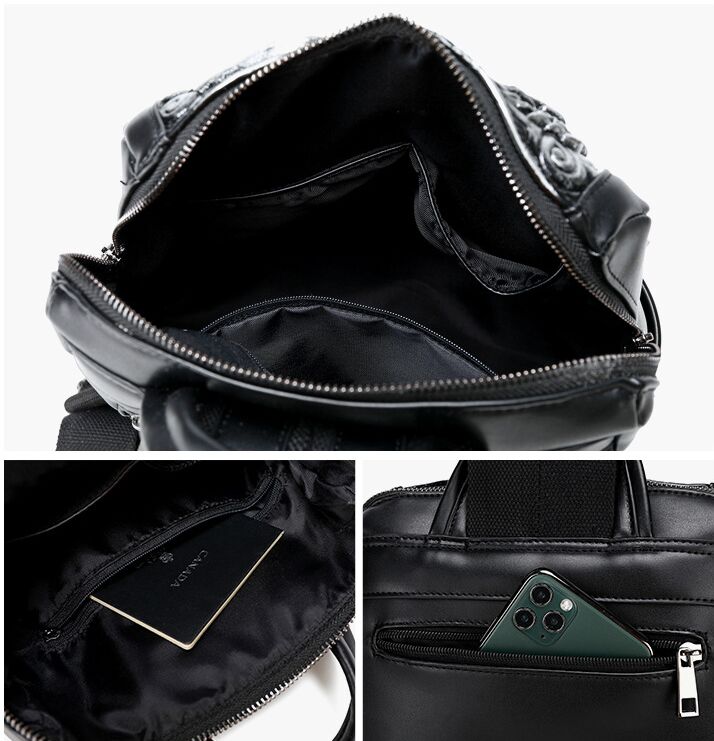 New personalized Street Cool Rock MEN Backpack Grimace Pattern Leopard Sabre Wulf Pattern Backpacks Funny Women Shoulder Bag PACK