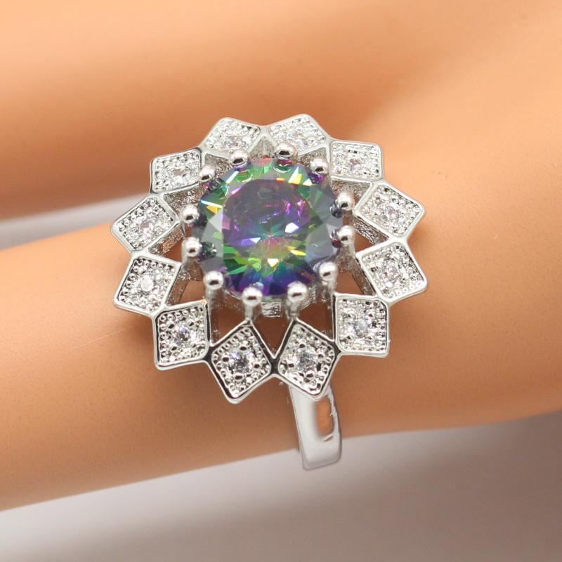 Cluster Rings EIOLZJ Fashion Flower Multicolor Semi-precious Stone Silver Ring For Women White Zircon Stamp 925 Party Free Jewelry Box, Golden;silver
Cluster Rings EIOLZJ Fashion Flower Multicolor Semi-precious Stone Silver Ring For Women White Zircon Stamp 925 Party Free Jewelry Box, Golden;silver