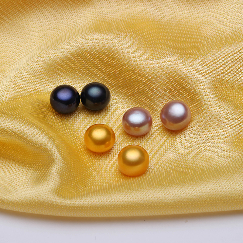 Cultured Pearl Stud Earrings Dainashi High Quality 925Silver Gold Color 8-9mm Bread Round Freshwater For Women Birthday Gift