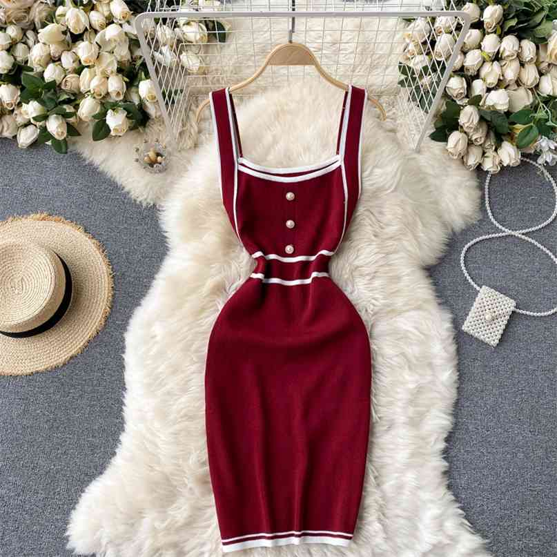 Sexy Knit Bodycon Dress Striped Spaghtti Strap Sleeveless Buttons Tank Women Summer Party Club Beach Short Chic 210603, Pink
Sexy Knit Bodycon Dress Striped Spaghtti Strap Sleeveless Buttons Tank Women Summer Party Club Beach Short Chic 210603, Pink