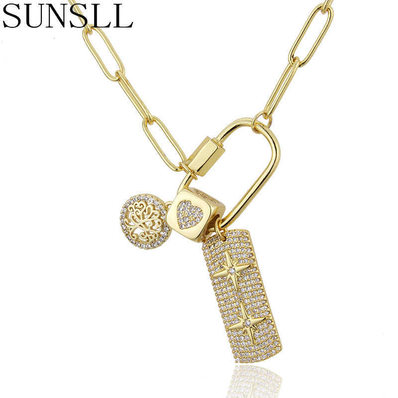 SUNSLL Gold Copper Necklace for Women Wedding Accessories White Cubic Zircon Tree Square Star Pendant Boho Fashion Jewelry X0707
SUNSLL Gold Copper Necklace for Women Wedding Accessories White Cubic Zircon Tree Square Star Pendant Boho Fashion Jewelry X0707