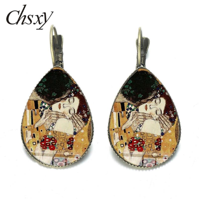 Dangle & Chandelier CHSXY Gustav Klimt The Kiss Earrings Golden Tears Painting Glass Dome French Hook Teardrop For Women Men Gift Jewelry
Dangle & Chandelier CHSXY Gustav Klimt The Kiss Earrings Golden Tears Painting Glass Dome French Hook Teardrop For Women Men Gift Jewelry