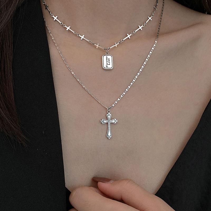 Chains Jewelry Necklaces 925 Silver Necklace For Women Letter Light Luxury Clavicle Cross Retro Chain
Chains Jewelry Necklaces 925 Silver Necklace For Women Letter Light Luxury Clavicle Cross Retro Chain