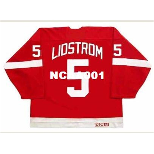 001 #5 NICKLAS LIDSTROM Detroit Red Wings 2002 CCM Vintage Away Hockey Jersey or custom any name or number retro Jersey, White
001 #5 NICKLAS LIDSTROM Detroit Red Wings 2002 CCM Vintage Away Hockey Jersey or custom any name or number retro Jersey, White