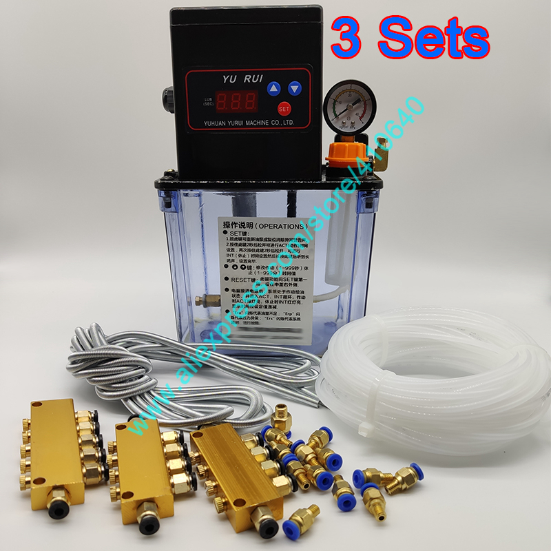 1.5 L CNC Router Lubricant Pump Electric Oil Fillling Pump Automatic Electric Lubricatiion Pump Lathe Electromagnetic Oiler