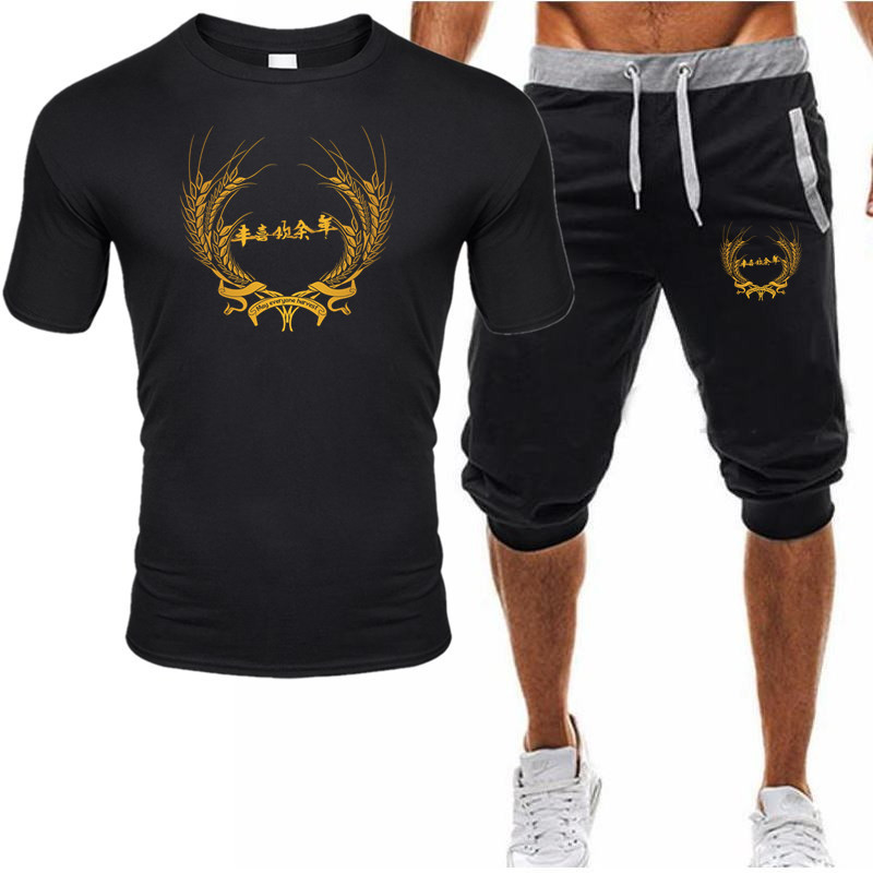 mens tracksuit Summer mens suit Tshirt shorts 2piece casual sportswear Oneck printed sportswear men tracksuits husband T200604