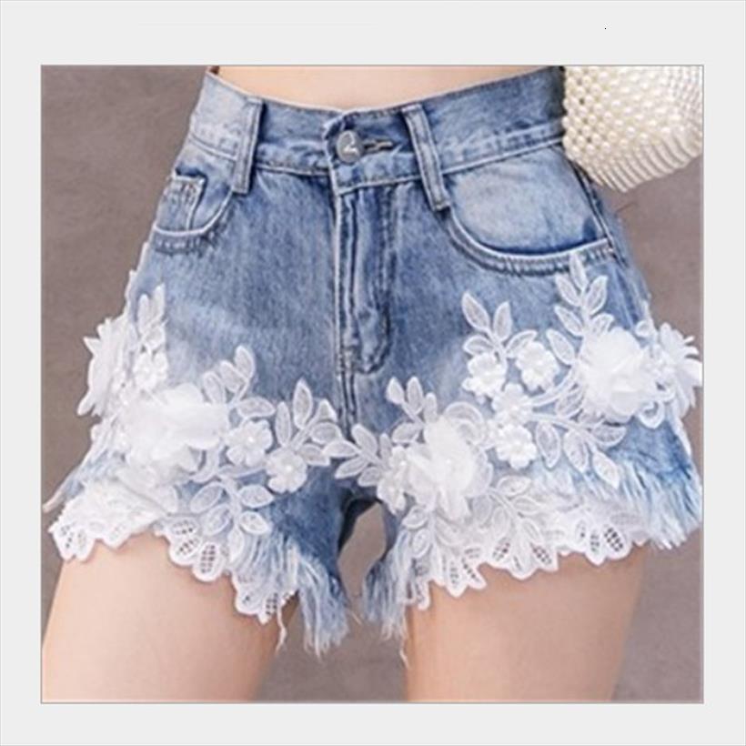 white lace flowers denim fashion womens jean cowboy shorts embroidery beading large size casual, Blue
white lace flowers denim fashion womens jean cowboy shorts embroidery beading large size casual, Blue