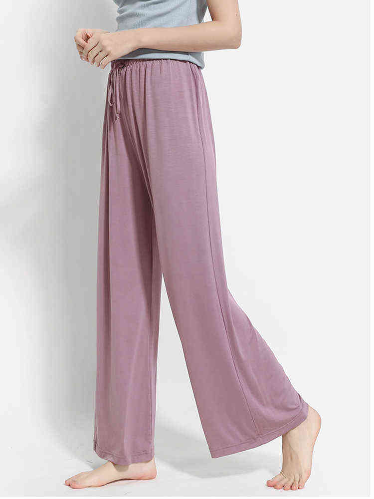High Waist Drape Modal Loose Large Size Thin Wide-leg Pant's Summer All-match Trousers Casual Straight-leg 211124