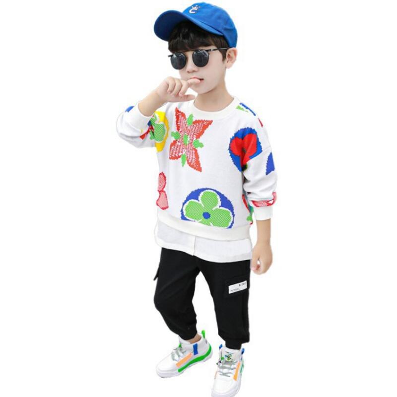 2020 autumn childrens sweater+pants 2pcs boys sport clothing set baby boy clothes suit for toddlers Y1117