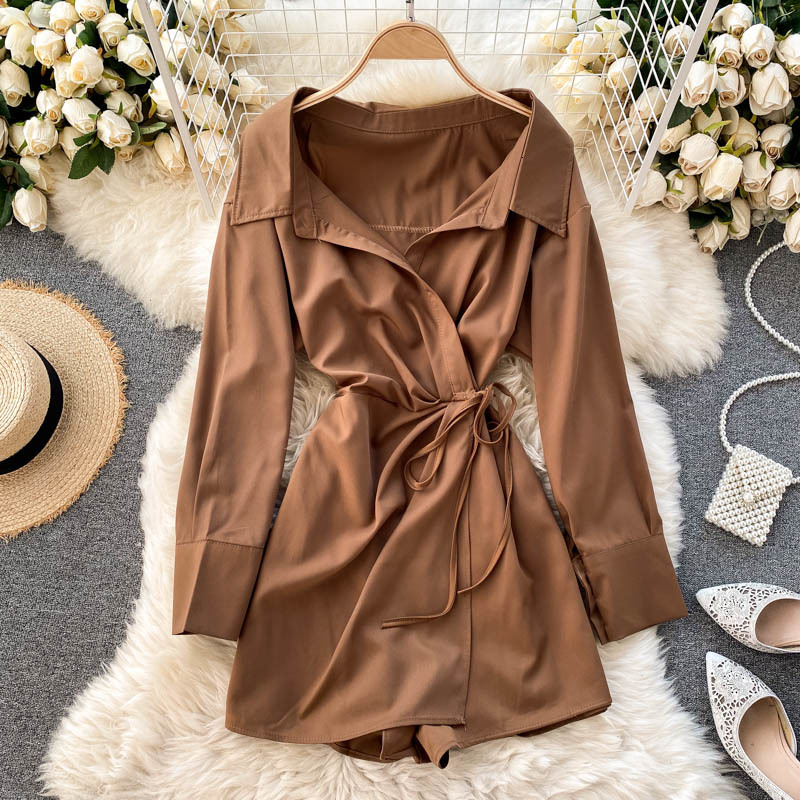 2021 New Light mature style women's long-sleeved shirt female design sense niche fake two-piece shorts fashionable trend MGKE X11N F5G4, Brown
2021 New Light mature style women's long-sleeved shirt female design sense niche fake two-piece shorts fashionable trend MGKE X11N F5G4, Brown