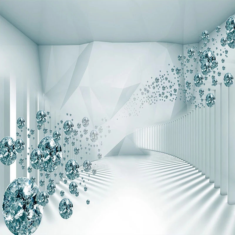 Custom Any Size Mural Wallpaper Modern 3D Stereo Space Fashion Crystal Ball Painting Living Room Sofa Waterproof