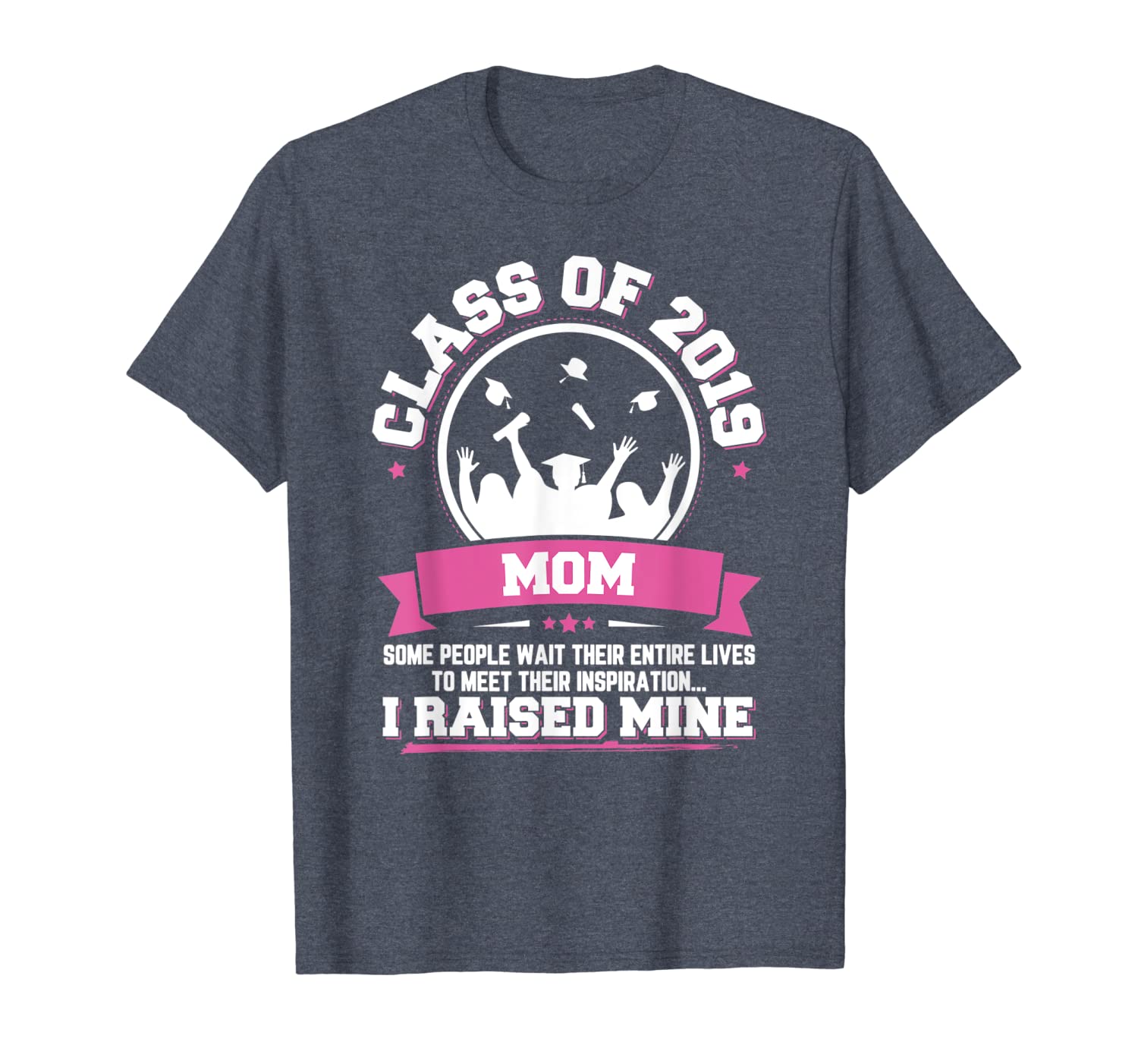proud mom of a class of 2019 graduate tshirt graduation gift, White;black