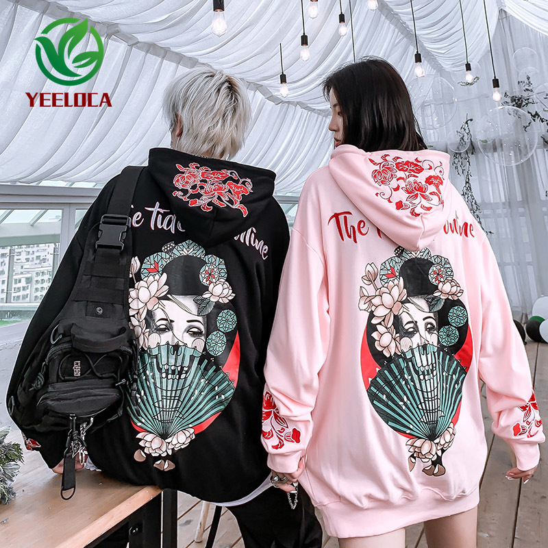 Autumn Winter Japanese Style Singer Taro Flower Hoodie Men Women Hip Hop Extra Large Cotton Retro Fashion Sweatshirt 201103
