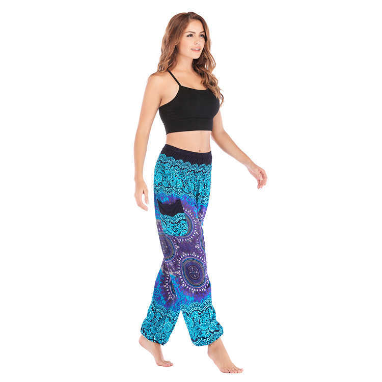 Thailand Summer Thin Style Female Printed Harem Pants For Woman Joggers Bohemia Casual Loose Pantalones Mujer Cintura Alta 210604