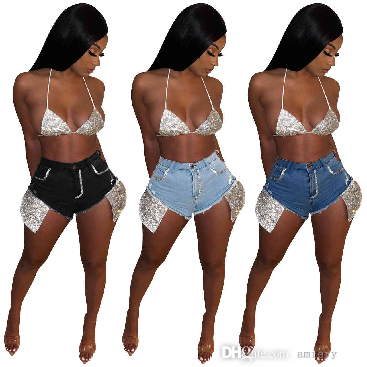 Women Denim Shorts Summer Tassel Pants Designer Clothing Sexy Fashion Sequin Hot Drill Washed Jeans Night Club Above Knee With Pocket, Black
Women Denim Shorts Summer Tassel Pants Designer Clothing Sexy Fashion Sequin Hot Drill Washed Jeans Night Club Above Knee With Pocket, Black