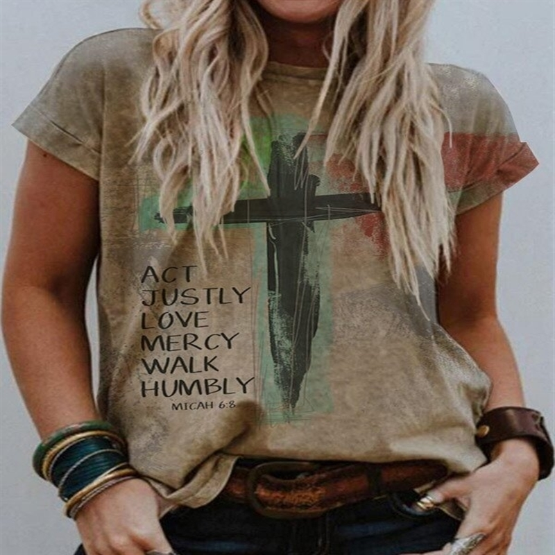 4of 2021wisloose round neck short women's cross printed 2021wisloose t-shirtwomen's sleeve t-shirt round neck short sleeve cross, White
4of 2021wisloose round neck short women's cross printed 2021wisloose t-shirtwomen's sleeve t-shirt round neck short sleeve cross, White