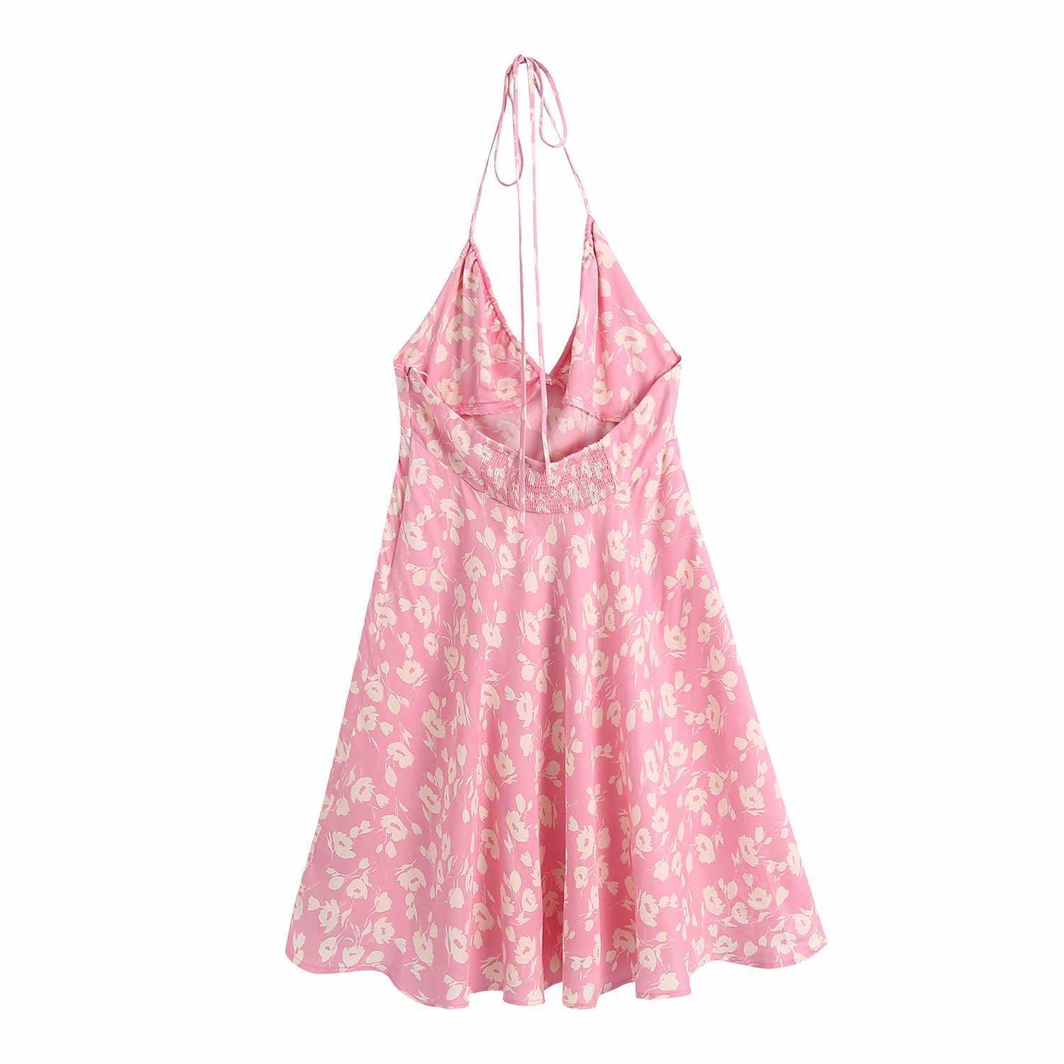 Summer Dress Women Backless Elegant Casual Fashion Chic Lady Woman Halter Dress Sundress 210709