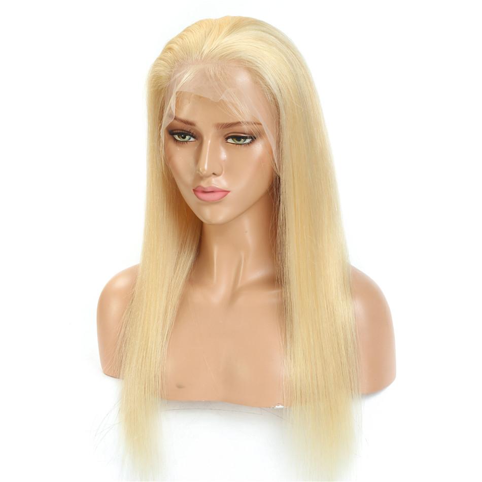 613 Blonde Lace Front Human Hair Wigs Straight HD Transparent Lace 13x4 Pre Plucked 150 Brazilian Remy Hair Lace Frontal Wigs