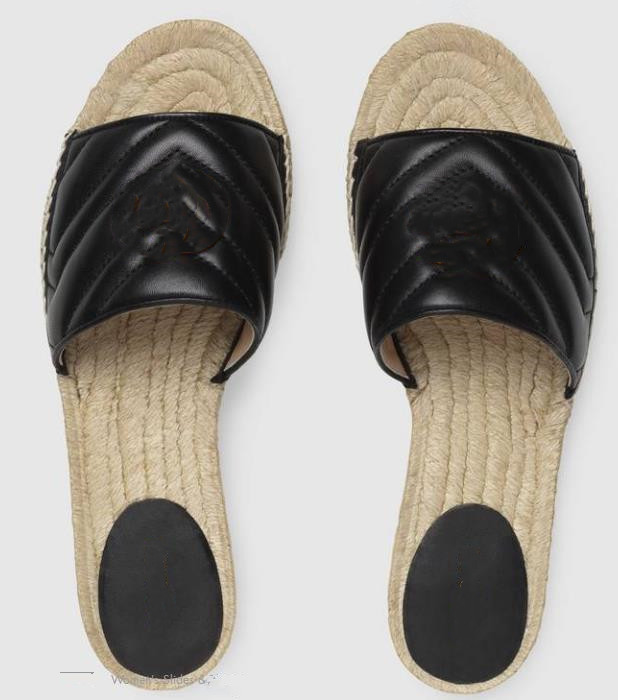 Femmes Espadrille Plat Pantoufles D'été En Plein Air Designer Lady Wave En Cuir Double Lettre Mentale Cordon Plate-Forme Semelle En Caoutchouc Gl