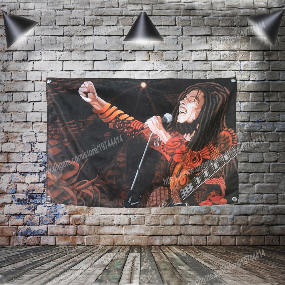 Jamaica Bob Marley reggae Flags Banner Music Rock Band Home Decoration Hanging flag 4 Gromments in Corners 3*5FT 144cm*96cm Painting Wall Art Print Posters
Jamaica Bob Marley reggae Flags Banner Music Rock Band Home Decoration Hanging flag 4 Gromments in Corners 3*5FT 144cm*96cm Painting Wall Art Print Posters