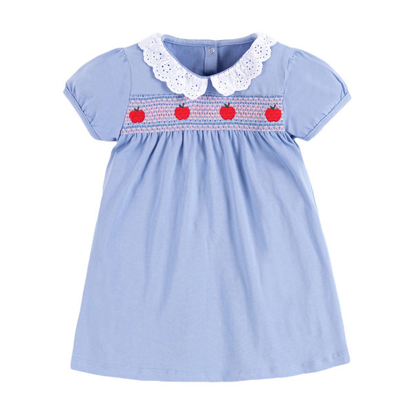 Little Maven New Summer Kids Cute Light Blue Peter Pan Collar Red Apple Girls 2-7yrs Lantern Sleeve Cotton Knitted Smock Dresses Q0716
Little Maven New Summer Kids Cute Light Blue Peter Pan Collar Red Apple Girls 2-7yrs Lantern Sleeve Cotton Knitted Smock Dresses Q0716