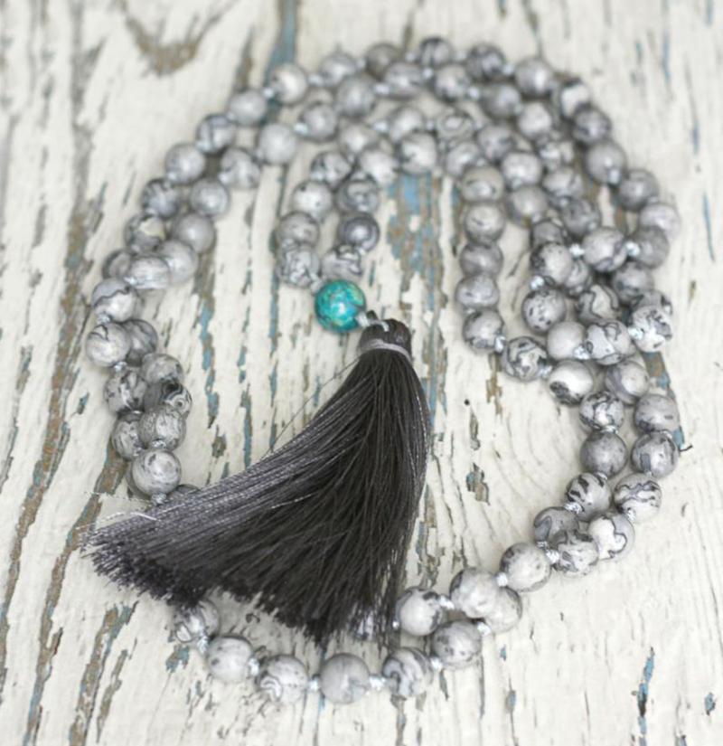Pendant Necklaces Grey Mala Beads 108 Necklace Prayer Yoga Jewelry Long 8mm Marble Buddhist Gift Mens
Pendant Necklaces Grey Mala Beads 108 Necklace Prayer Yoga Jewelry Long 8mm Marble Buddhist Gift Mens