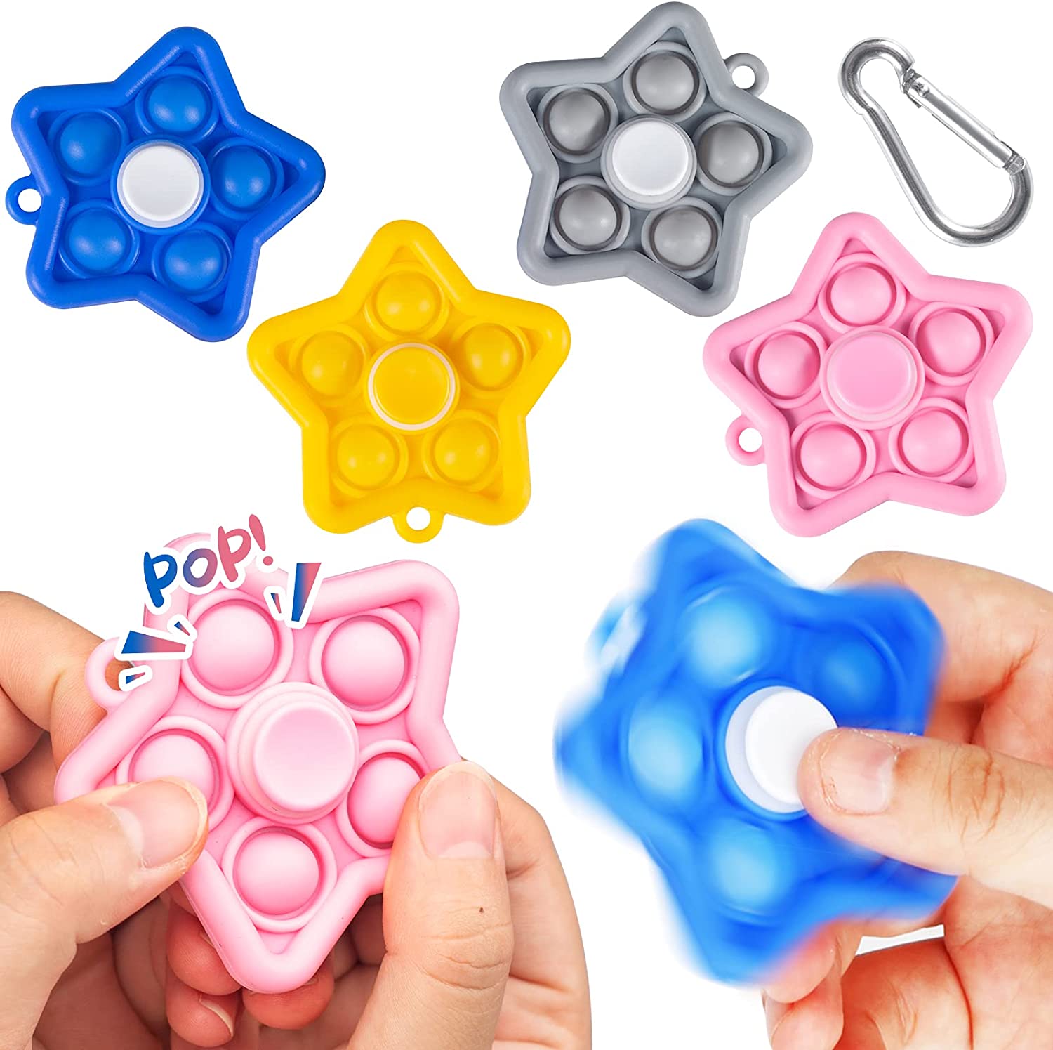 Simple Fidget Spinner Toys Push Bubble Keychain Spinners Sensory Stress Relief Toy for Hand Finger Kids Adults ADHD
Simple Fidget Spinner Toys Push Bubble Keychain Spinners Sensory Stress Relief Toy for Hand Finger Kids Adults ADHD