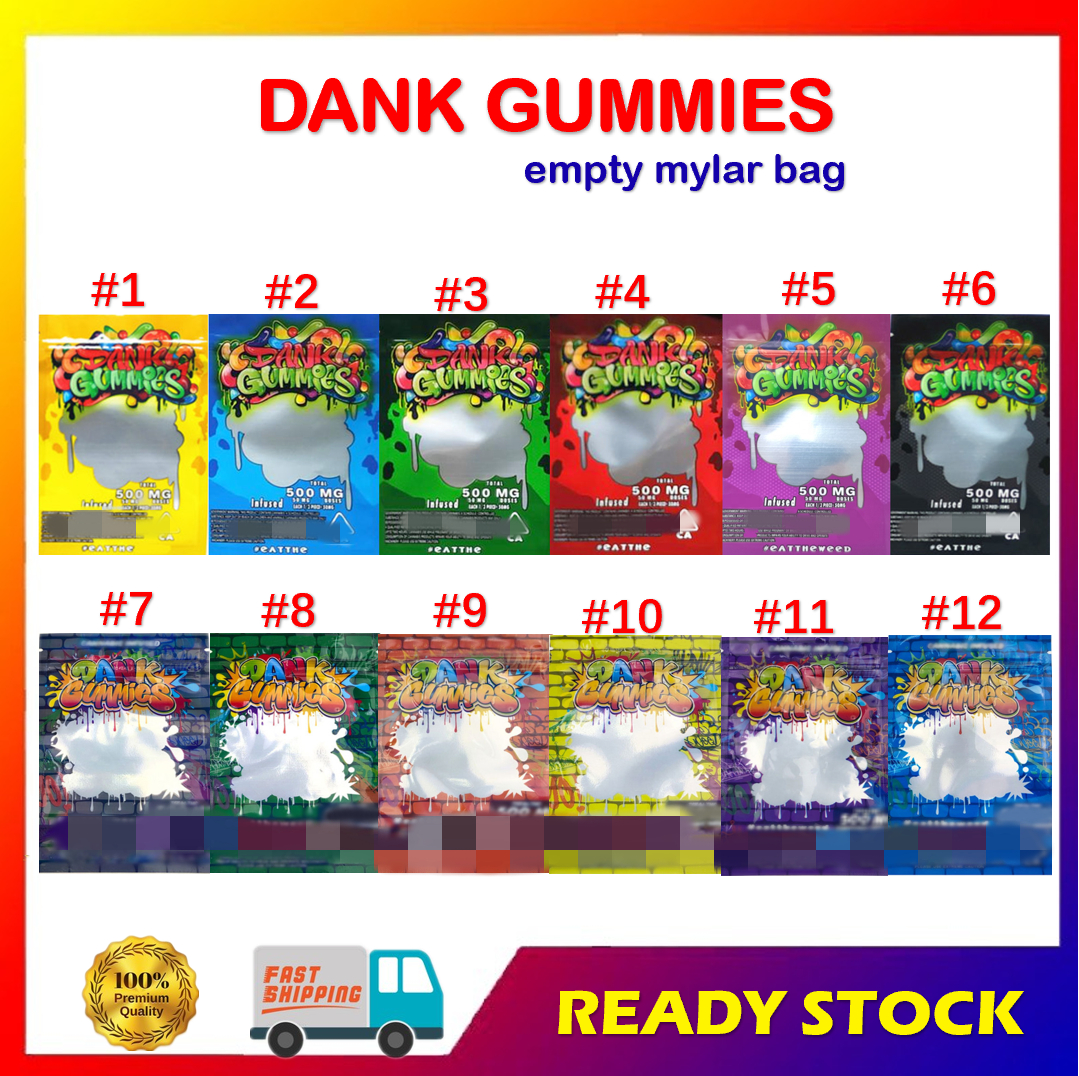 Empty Dank Gummies Mylar Bag EdiblesZip Lock Packaging Worms 500MG Bears Cubes Gummy for Dry Herb Flower от DHgate WW