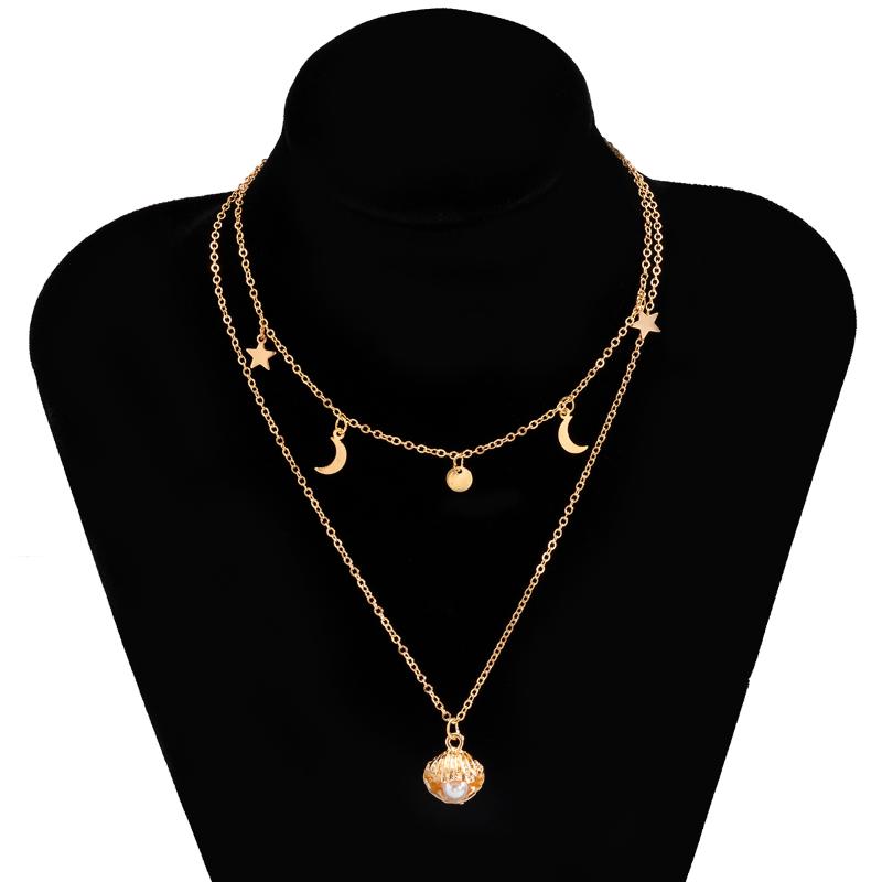 Chains 2021 Korean Star Moon Tassel Choker Necklace Collar Multi Layered Pearl Scallop Cowrie Pendant For Women Jewelry
Chains 2021 Korean Star Moon Tassel Choker Necklace Collar Multi Layered Pearl Scallop Cowrie Pendant For Women Jewelry