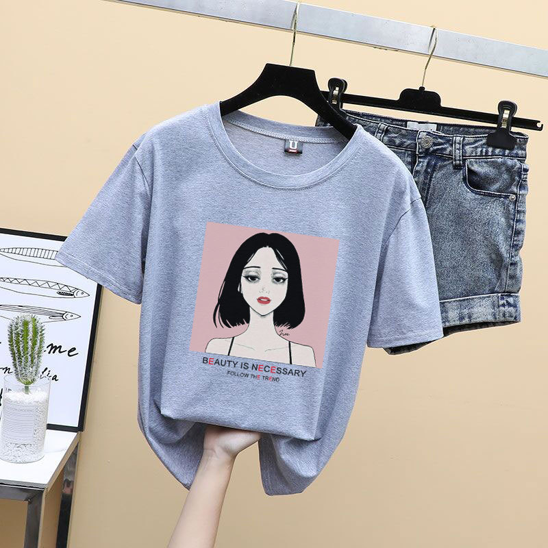Women's T-shirts Tops Japanese Ladies Cartoon Print Loose T-shirt Female Korean Harajuku Clothes For Women women tshirt