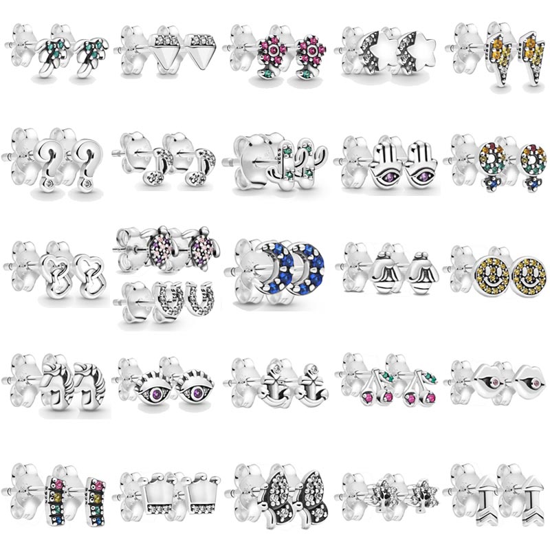 Earrings for Women 925 Sterling Silver Me Collection Earring My Musical Note Girl Pride Moon Sea Turtle Fashion DIY Jewelry