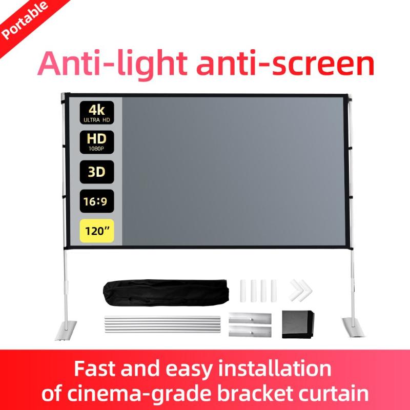 Projection Screens VEIDADZ Projector Outdoor Anti-Light And Gain Protection Folding Screen 16:9 60 84 100 120 Inch Home With Bracket Curtain
Projection Screens VEIDADZ Projector Outdoor Anti-Light And Gain Protection Folding Screen 16:9 60 84 100 120 Inch Home With Bracket Curtain