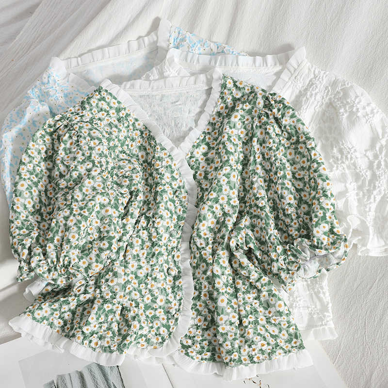 VANOVICH Summer Korean Style Women Shirts Puff Sleeve Short Print Cotton Fashion Clothing 210615, White
VANOVICH Summer Korean Style Women Shirts Puff Sleeve Short Print Cotton Fashion Clothing 210615, White