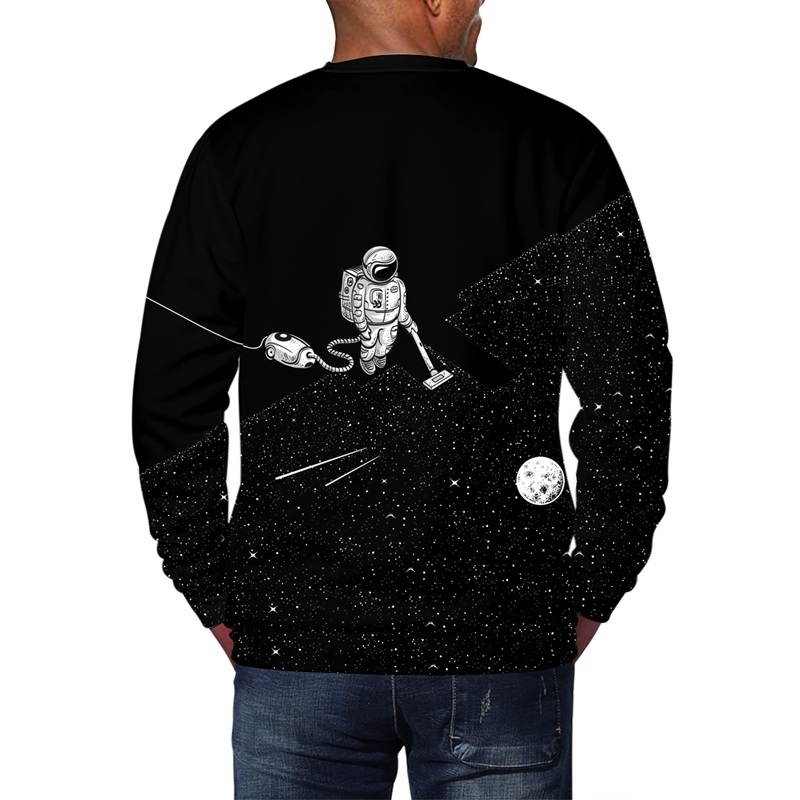 Cloudstyle Men 3D Sweatshirts Space Vacuum Cleaner Robot 3D Print Fashion Jumpers Pullovers Streetwear Tracksuit Tops Hoody 201104