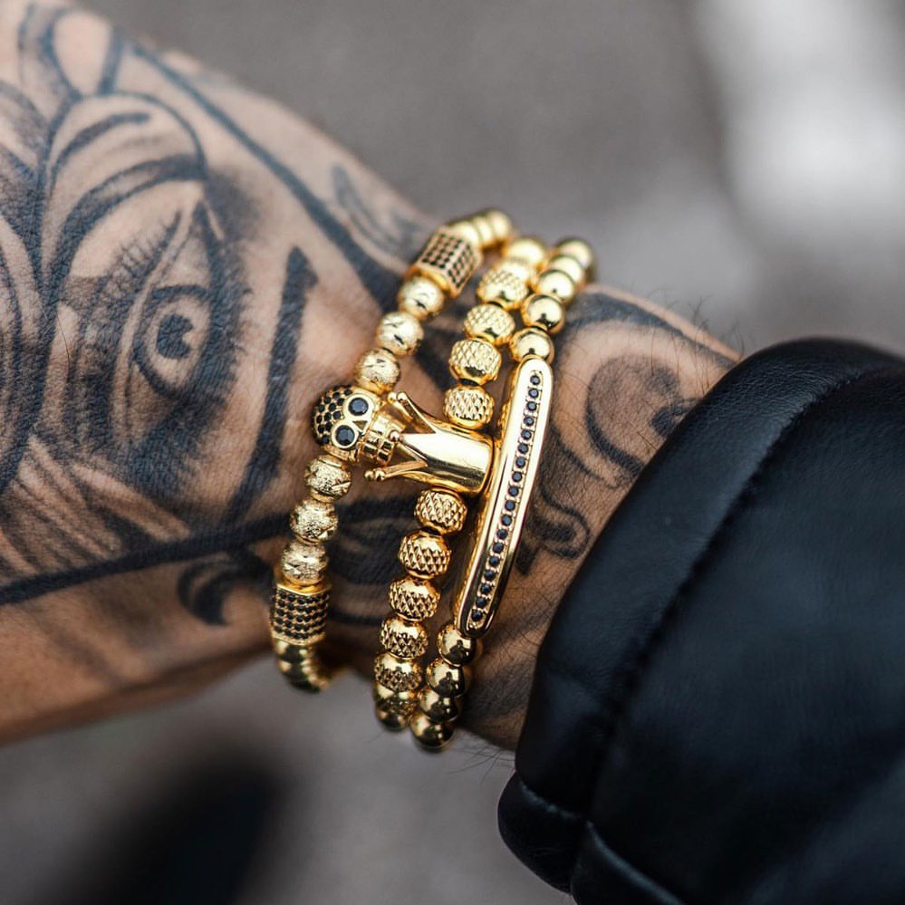 Fashion adjustable copper crown skull bracelet 3pcs/set Royal men bracelets jewellery for pulsera hombre armband accessories, Black
Fashion adjustable copper crown skull bracelet 3pcs/set Royal men bracelets jewellery for pulsera hombre armband accessories, Black