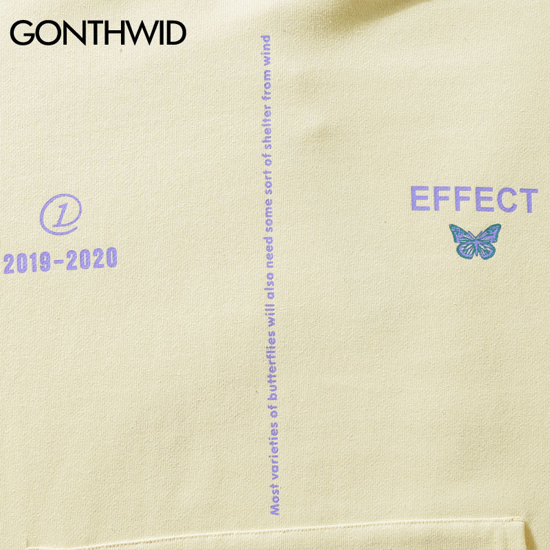 GONTHWID Colorful Butterfly Effect Print Hooded Sweatshirts Hoodies Streetwear Mens Hip Hop Fashion Casual Pullover Hoodie Tops 201020