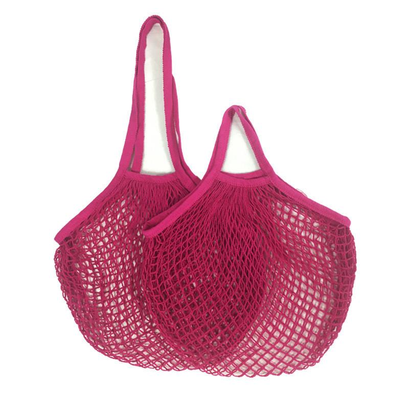 Washable Mesh Bags Reusable Cotton Grocery Net String Shopping Bag Eco Market Tote for Fruit Vegetable Portable Short and Long Handles 0719 Hles