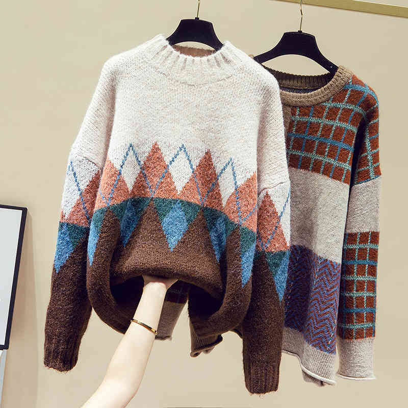 Women' Knits & Tees High Quality Autumn Winter Cashmere Sweater Long Sleeve Knitted Pullover Tops Jumper For Pull Femme Hiver BZG, Picture color
Women' Knits & Tees High Quality Autumn Winter Cashmere Sweater Long Sleeve Knitted Pullover Tops Jumper For Pull Femme Hiver BZG, Picture color