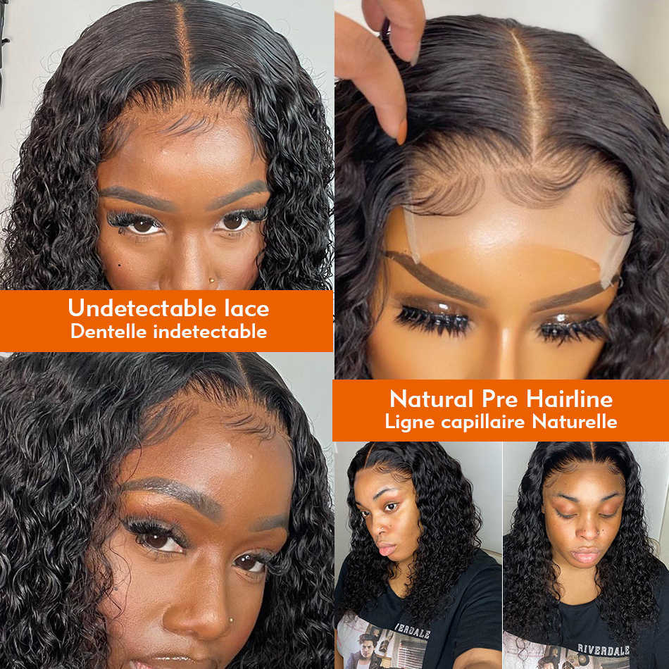 Melodie Short Bob Deep Wave Wig 4x4 5X5 6X6 Lace Closure Wig Loose Water Curly hair Frontal Human Hair Wigs For Black Women S0826