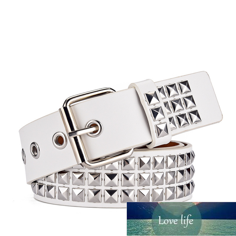 Fashion Square Beads Rivet Belt for Women Men Punk Rock With Pin Buckle Studded Belt for Dress Jeans Ceinture Femme Dropshipping Factory price expert 