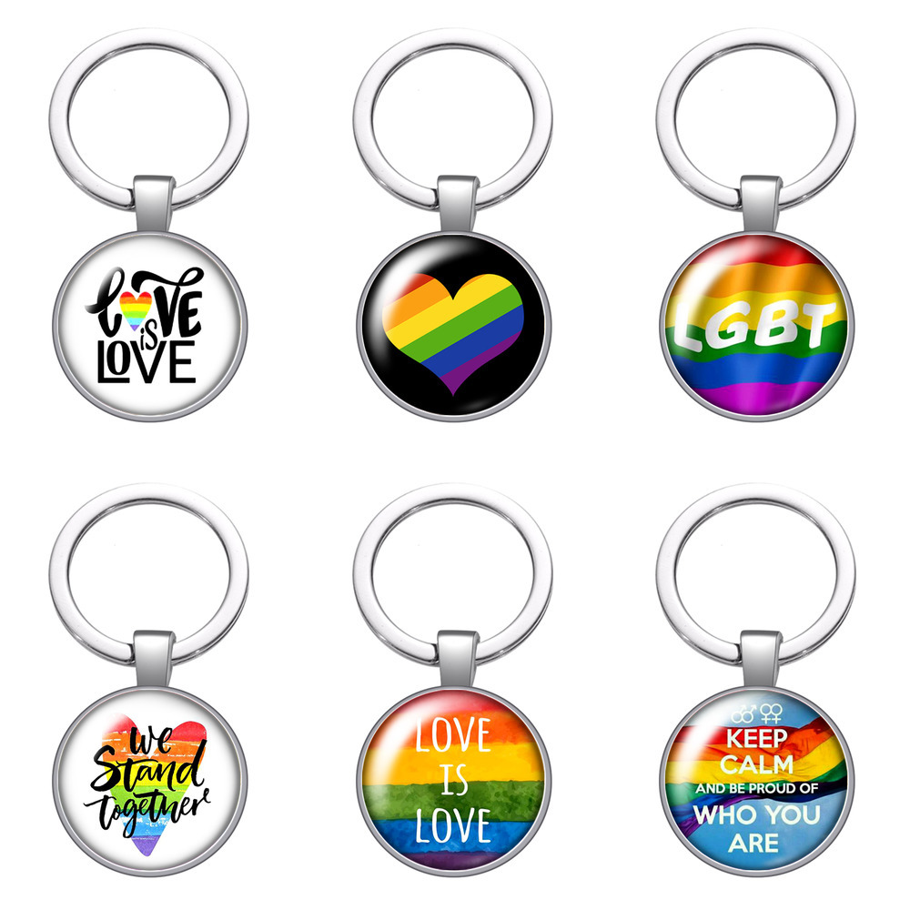 Lgbt Rainbow Flag Love Is Love Glass Cabochon Keychain Bag Car Key Chain Ring Holder Silver Plated Keychain for Men Women Gifts
Lgbt Rainbow Flag Love Is Love Glass Cabochon Keychain Bag Car Key Chain Ring Holder Silver Plated Keychain for Men Women Gifts