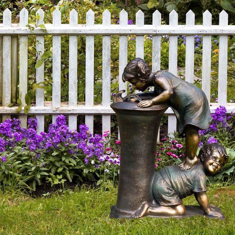 Garden Decorations Indoor/outdoor Girl And Boy Statue Resin Sculpture Yard Art Decoration Jardineria Decoracion Drop