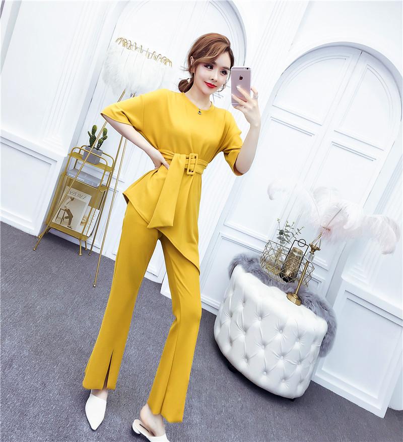 Women's Two Piece Pants Korean Style Women 2 Set Top And Office Work Luxury Clothing High Quality Business Suit Ensemble Femme Deux Pieces