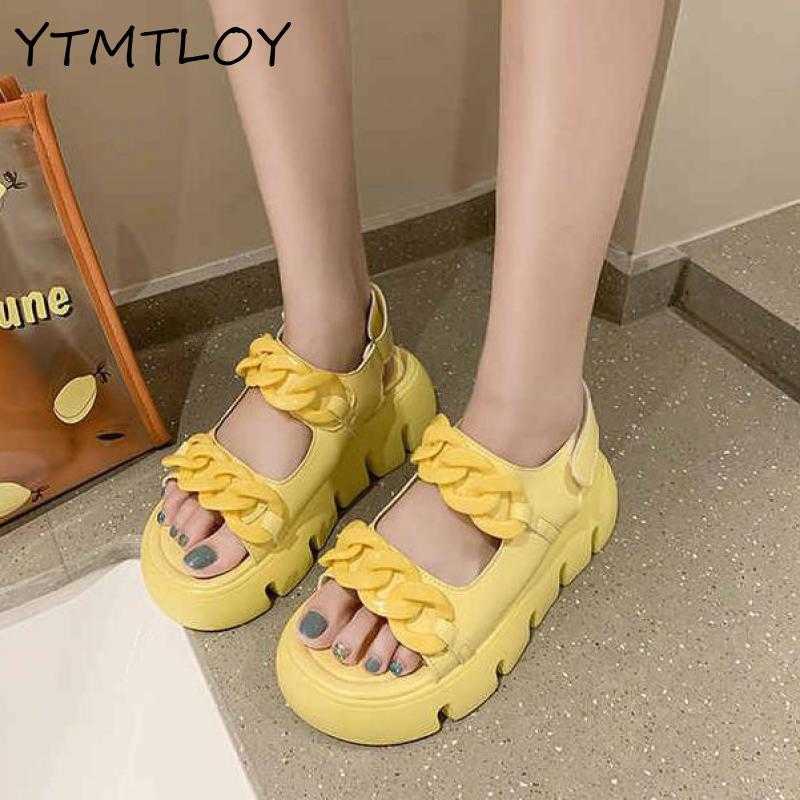 2021 Summer Ladies Sandals With Retro Platform Flat Heel Open Toe Chain Sandals On The Outside Zapatos De Mujer Y0721, Black
2021 Summer Ladies Sandals With Retro Platform Flat Heel Open Toe Chain Sandals On The Outside Zapatos De Mujer Y0721, Black