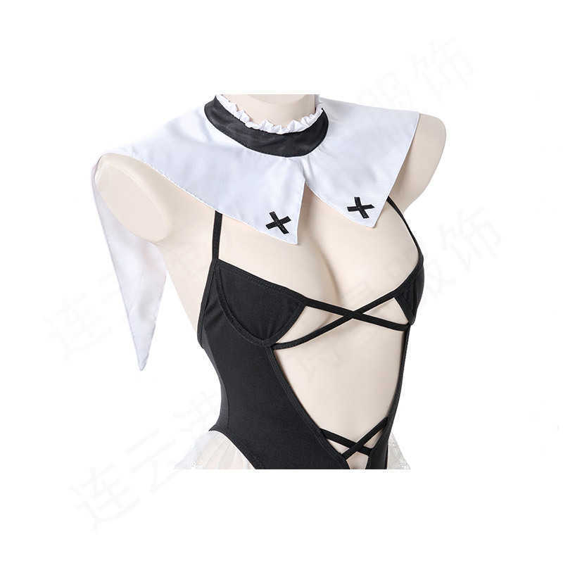 Japanese Lolita Cute One Piece Swimwear Sukumizu Sister Lingerie Sexy Body Suit for Women Nun Cosplay Uniform School Girl Outfit Y0913