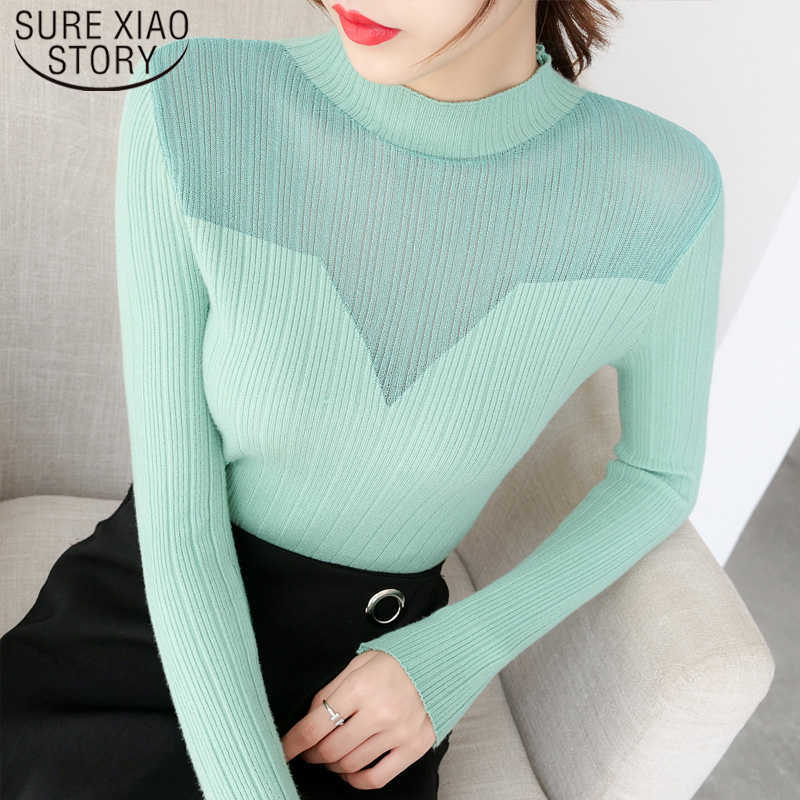 Spring Autumn Slim Korean Turtleneck sweater Pull Women Winter Mesh Tops Jumper Hollow Knitted Elastic Sweater Femme 210527, Black
Spring Autumn Slim Korean Turtleneck sweater Pull Women Winter Mesh Tops Jumper Hollow Knitted Elastic Sweater Femme 210527, Black