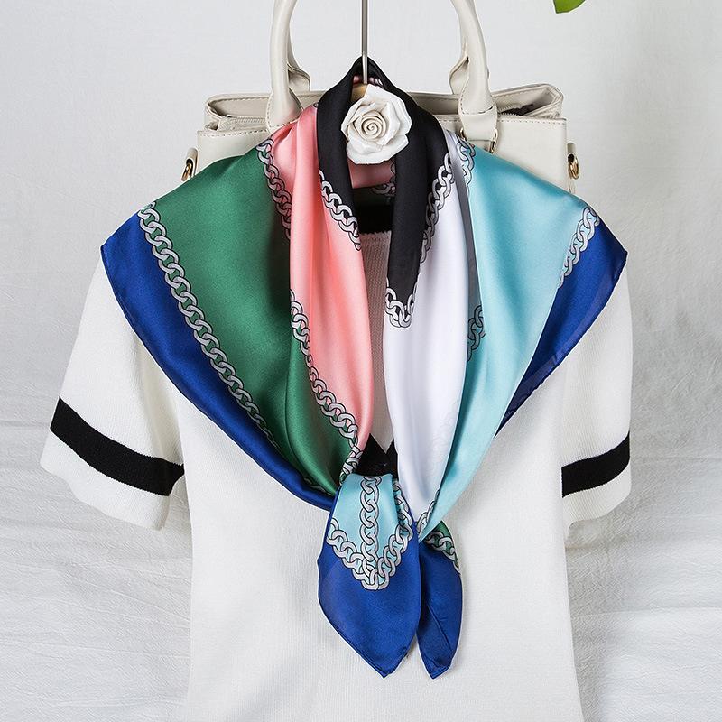 Scarves Fashion 70 Square Scaf For Lady Satin Bandana Bag Twill Chain Printed Silk Women's Neck Scarf Hair Shawl Female Kerchief
Scarves Fashion 70 Square Scaf For Lady Satin Bandana Bag Twill Chain Printed Silk Women's Neck Scarf Hair Shawl Female Kerchief