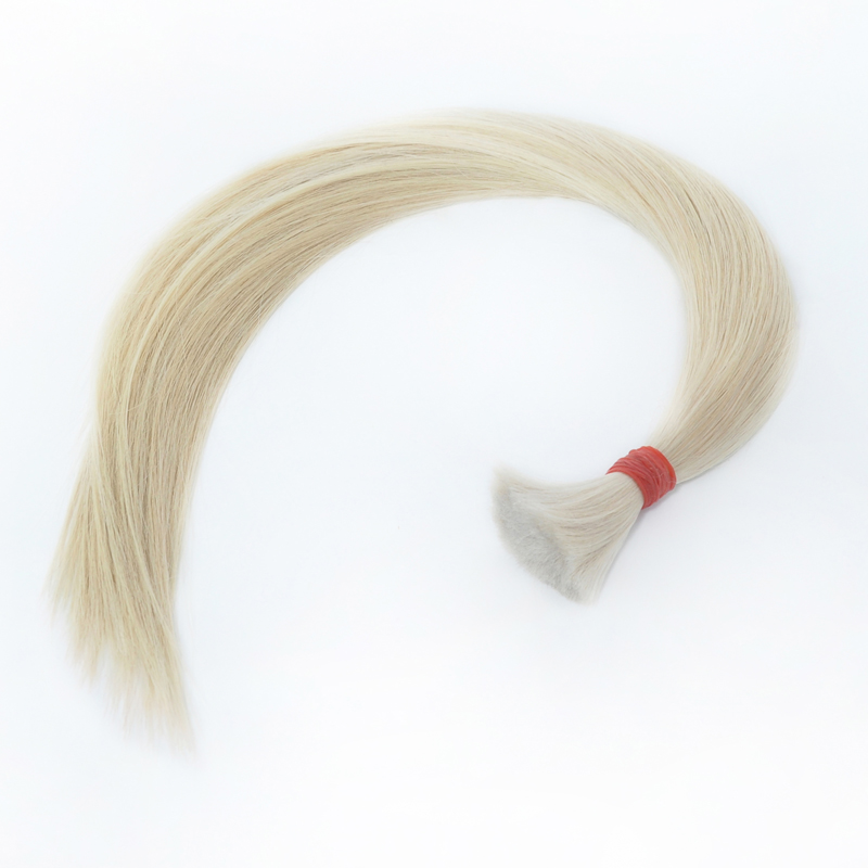 top quality silk straight wave 100 human hair bulk without weft straight hair bulk for braiding virgin remy blonde color 613 400gr lot