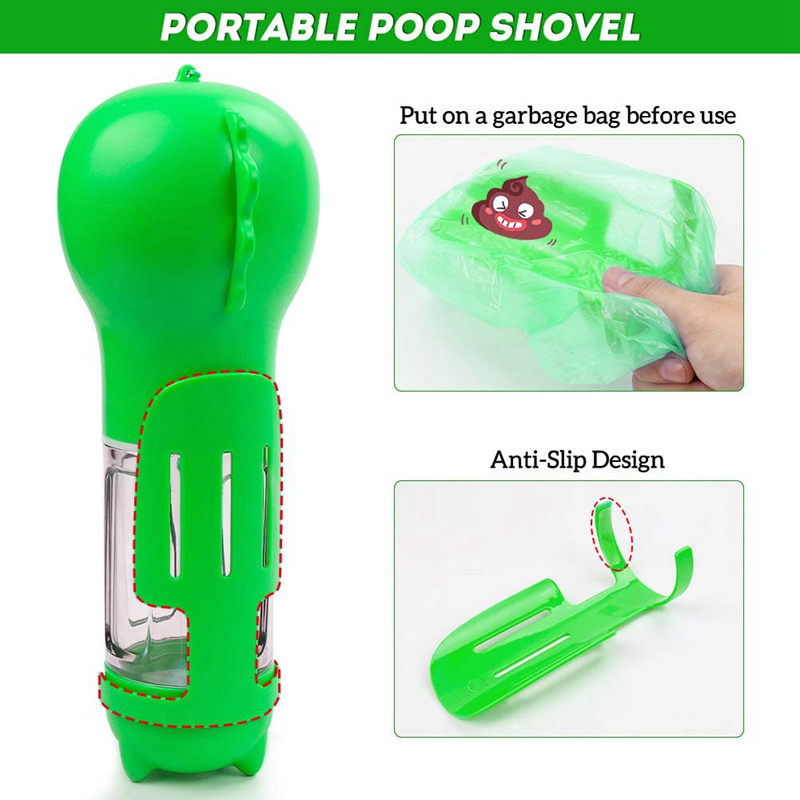 Pet Bowls 300ML Outamateur Dog Travel Water Bottle Portable Pets Drinking Cup Multifunctional Outdoor for Dogs and Cats with Poop Shovel